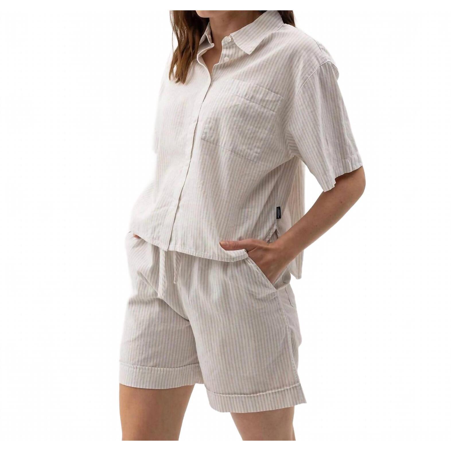 New Holebrook Usa Lydia Shorts In White/Sand — image 2 of 4